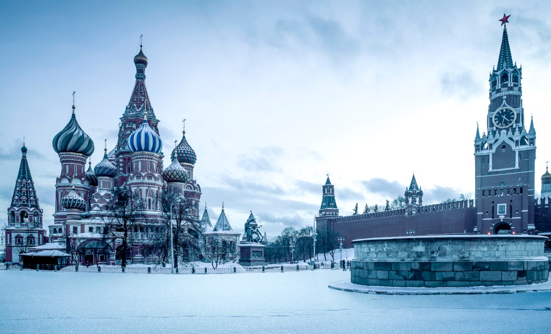 Snow day in Moscow, Russia.