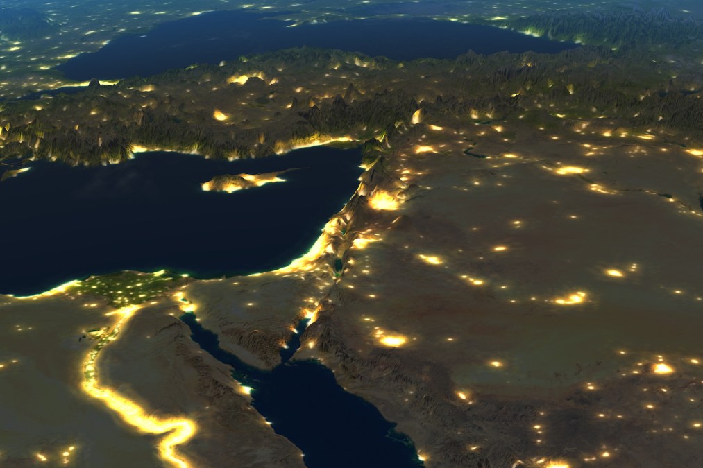 Middle East at night