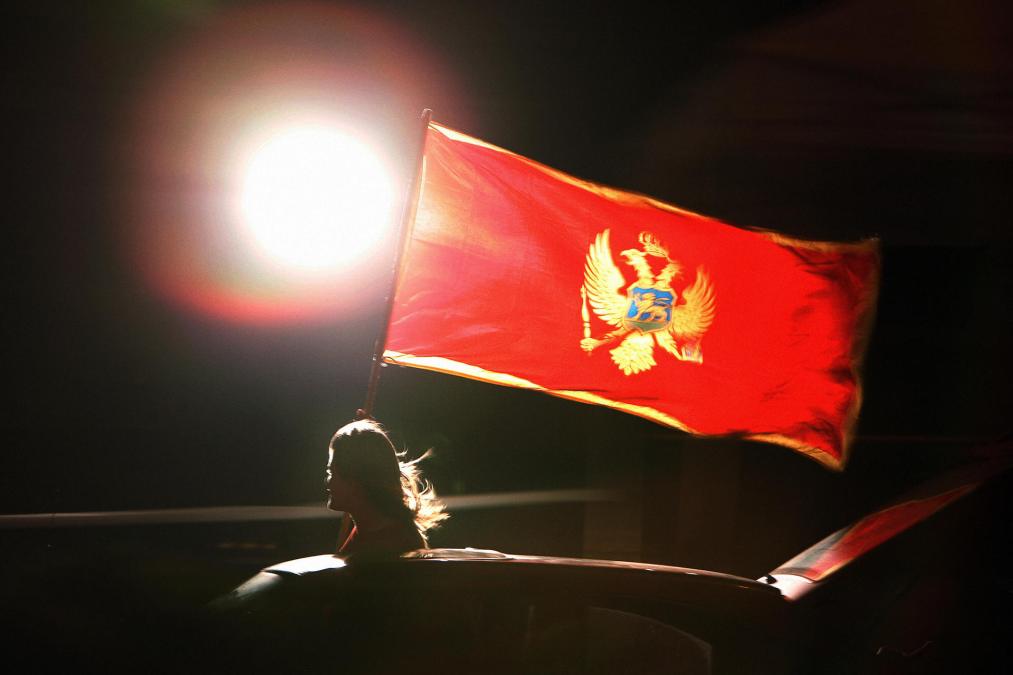 The flag of Montenegro. (DIMITAR DILKOFF/AFP via Getty Images)