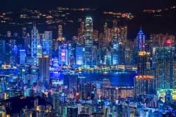 Skyscrapers at night, Hong Kong skyline. (Kanok Sulaiman/Getty Images)