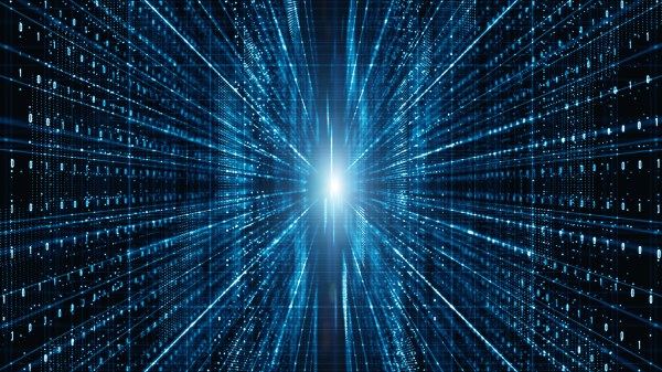 Abstract digital data and code matrix.