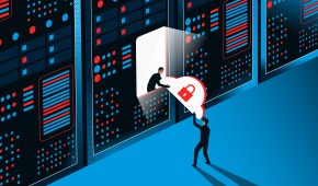 Hackers stealing data concept.