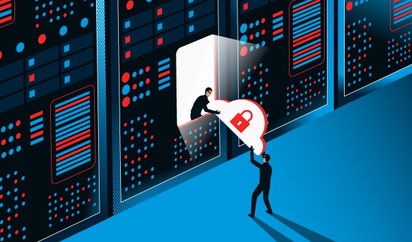 Hackers stealing data concept.